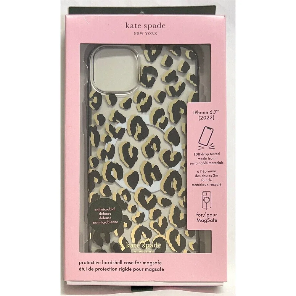 Kate Spade New York Hardshell Magsafe Case for IPhone 14 Plus Leopard